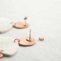Wink porcelain copper rose gold statement earrings VanillaKiln