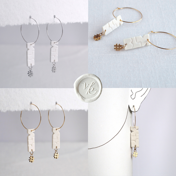 Hashtag BLM earrings porcelain jewellery VanillaKiln