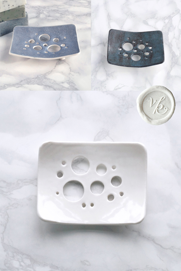 Bubble porcelain soap dishes VanillaKiln