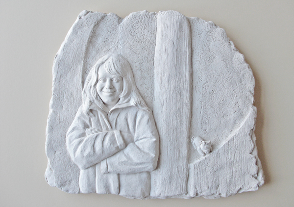 Clay relief portrait sculpture by Jude Winnall