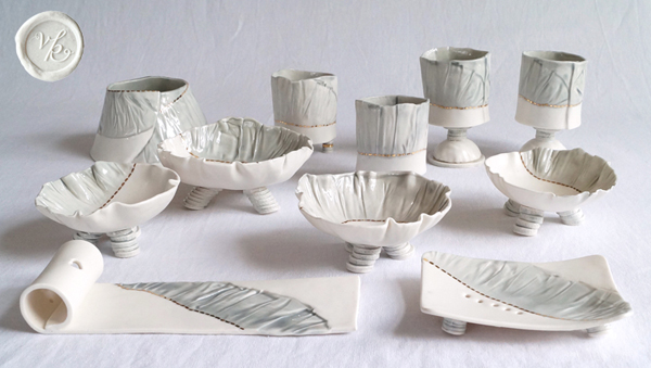 Ruched porcelain ceramics VanillaKiln