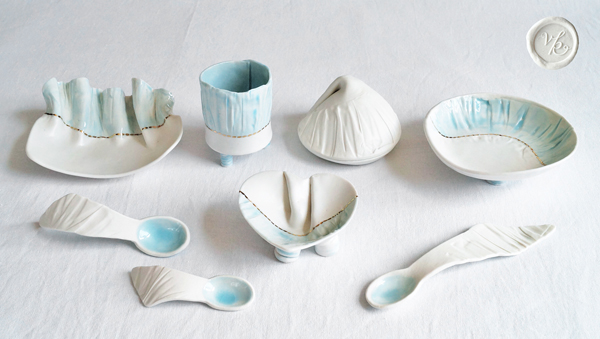 Ruched porcelain ceramics VanillaKiln