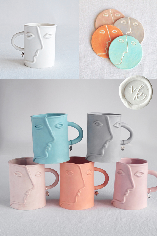 Face porcelain mugs VanillaKiln