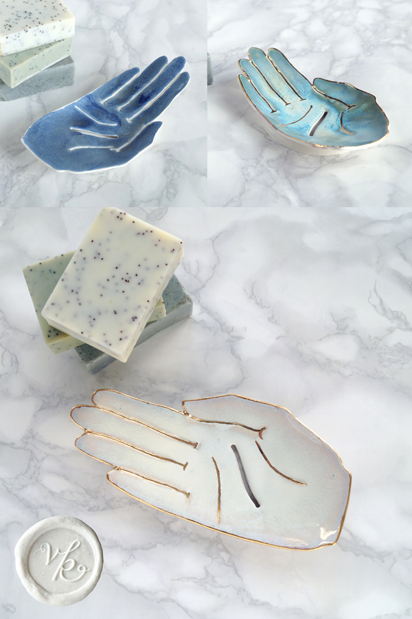 Porcelain hand soap dish VanillaKiln