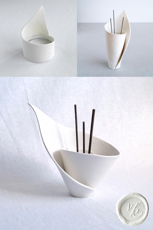 Porcelain spiral lily ceramics VanillaKiln