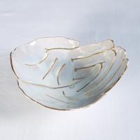 Luxury OFFERING hands ceramic bowl white porcelain soft white gold VanillaKiln