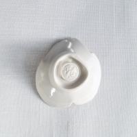 Mini ceramic OFFERING hands ring dish porcelain soft white gold VanillaKiln