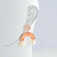 Rainbow statement earrings, copper rainbow earrings, copper earrings, 7th anniversary, copper gift, rose gold earrings, Vanil