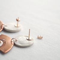 FACE porcelain copper rose gold statement earrings VanillaKiln