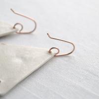 Sun & rain porcelain copper rose gold statement earrings VanillaKiln