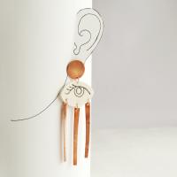 WINK, statement earrings, winking eye earrings, white porcelain, copper earrings, 7th anniversary gift, rose gold earrings, V