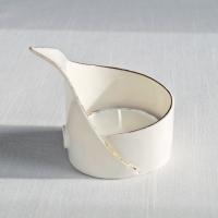 Luxury ceramic spiral LILY tea light holder white porcelain Vanillakiln