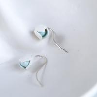 Porcelain snowdrop earrings, 925 sterling silver, 18th anniversary gift, 4th anniversary, January birthday, January flower,