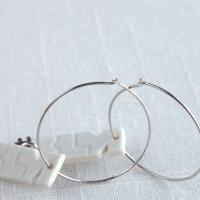 #BLM, #BLM earrings, 30 mm gold hoops, 30 mm silver hoops, 30mm hoop earrings, # black lives matter, Vanillakiln, UK,  white 