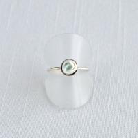 LINEN, white porcelain, adjustable ring, celadon blue, 925 sterling silver, 18th anniversary, wedding anniversary ring, Vanil