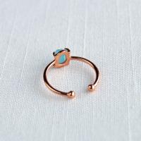 Raw apatite ring, adjustable rose gold ring, Sterling silver, raw gemstone ring, claw setting ring, size L, size P, Vanillaki