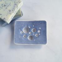 BUBBLE soap dish, white porcelain, blue soap dish, grey soap dish, ceramic soap dish, draining soap dish, Vanillakiln, bubble