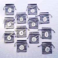 Set of 12 favour bags, Christmas favour bags, Christmas cracker alternative, grey bags, Christmas bags, porcelain, 12 linen b