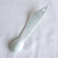 RUCHED No2 porcelain spoon, white blue