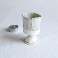 tealight holder, white porcelain, stemmed tea light holder, pottery 9th anniversary, china 2nd 20th anniversary, porcelain 18