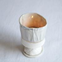 RUCHED No9, white porcelain, stemmed tea light holder, pottery 9th anniversary, china 2nd 20th anniversary, porcelain 18th an