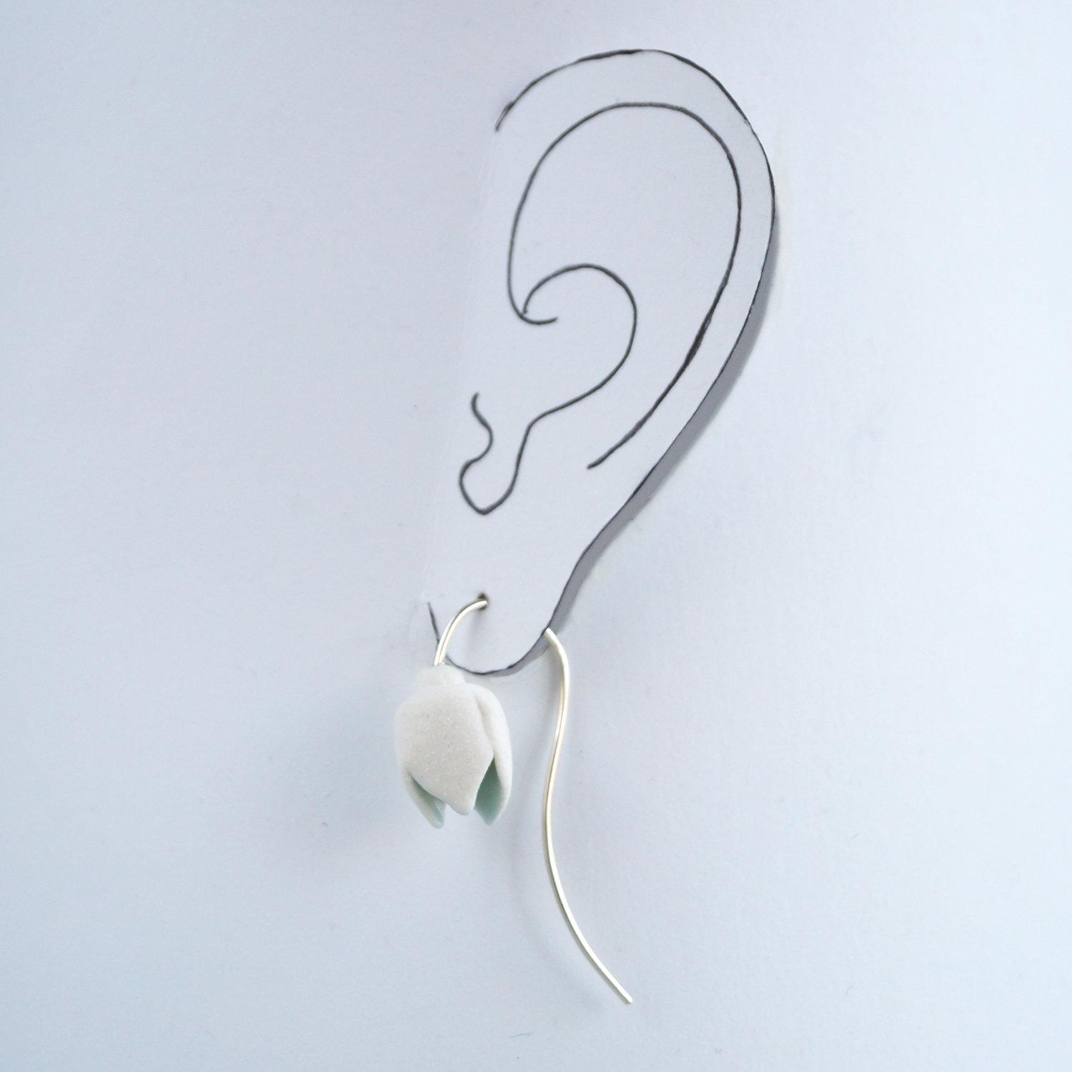 Porcelain snowdrop earrings