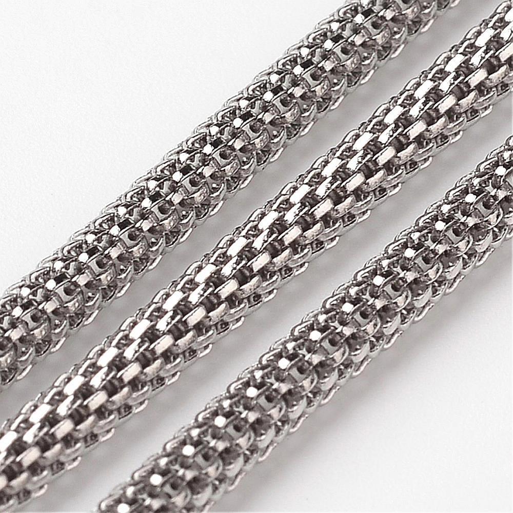 Stainless steel necklace, mesh chain necklace, steel gift, 11th anniversary, slinky snake chain necklace, 3 mm snake chain, c