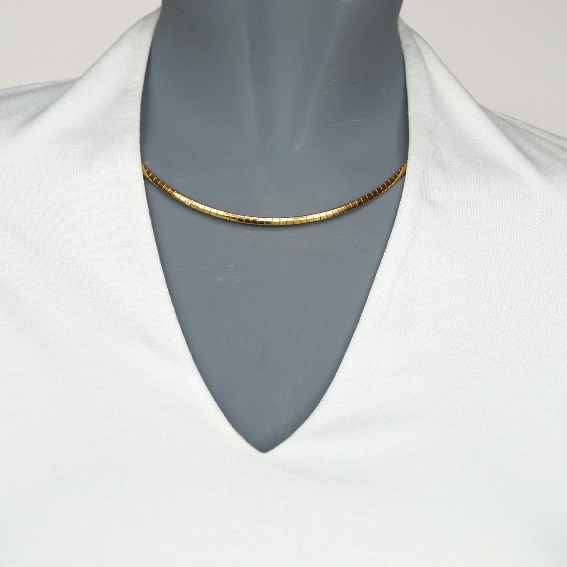 Stainless steel, omega necklet, gold plated, rose gold plated