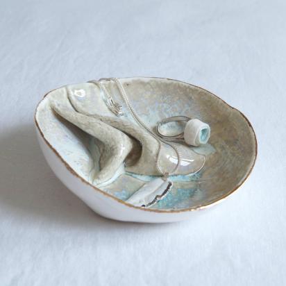 Gathered linen No1, round bowl, art bowl, freeform bowl, porcelain bowl, linen texture, 8th anniversary, 12th anniversary, 18